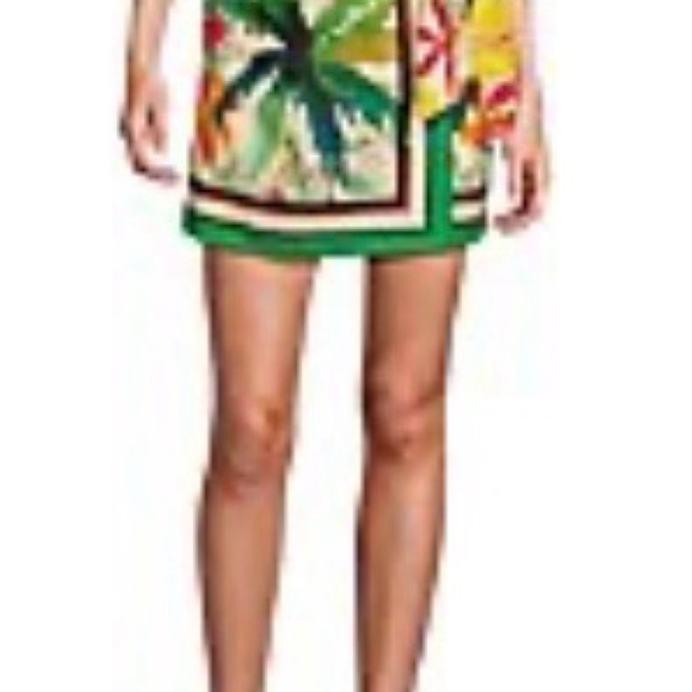 Tropical Print Mini Skirt